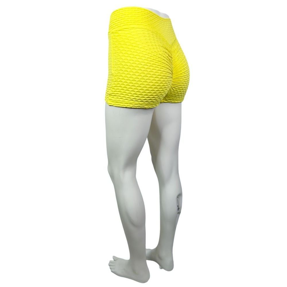 Halara Neon Yellow TikTok-Famous Honeycomb Anti-Cellulite Activewear Shorts